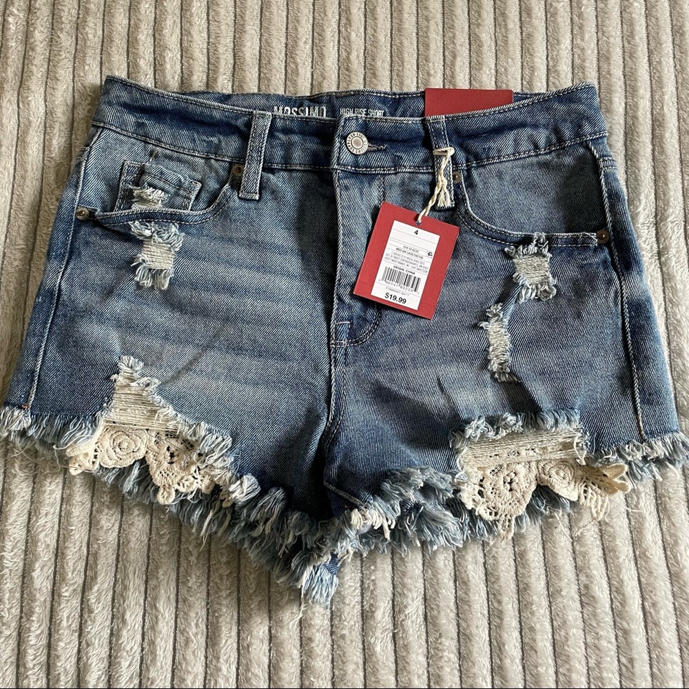 NWT Mossimo High Rise Lace Jean Shorts